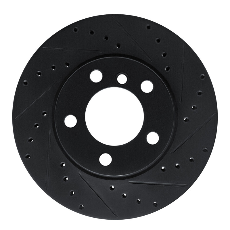 BMW 320I Brake Rotor (1) - Front Right - R1 Concepts - Drilled & Slotted - Black - `12-`20